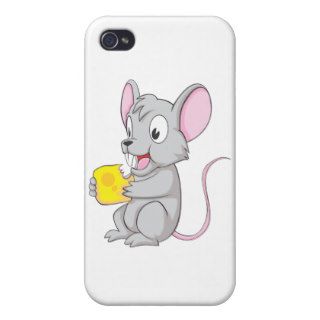 Happy Mouse Eating Cheese Case For iPhone 4