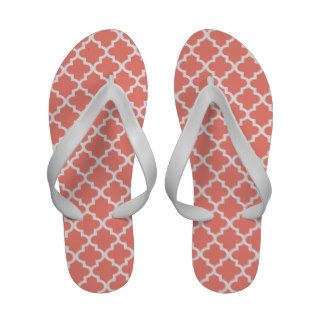 Flip Flop Sandals   Coral Pink Moroccan Pattern