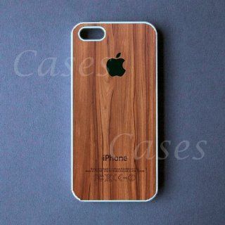 CUSTOM IPHONE 5 CASE black LOGO WOOD Iphone 5 Cover LOVELY Pretty Cute BEST COOL Colorful Cell Phones & Accessories