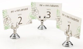 Set of 50, Place Card Holders with Double Arm Clip, Small 1" Diameter Base   Metal Kitchen & Dining