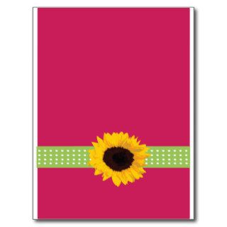 Cute Custom Sunflower Monogram Gifts Postcards