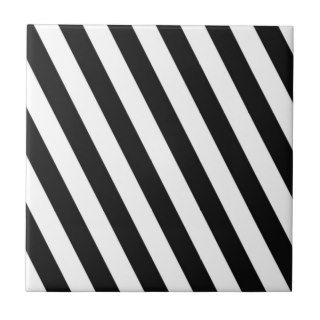 Black And White Stripes Ceramic Tiles
