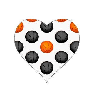 Orange and Gray Basketball Pattern Sticker