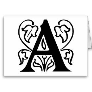Fancy Letter A Greeting Card