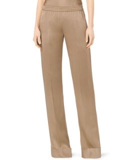 Womens Satin Pull On Pajama Pants   Michael Kors   Fawn (0)