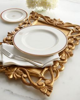 Golden Carved Wood Placemat