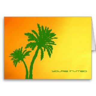 Tropical Sunset Engagement Party Invitation Card