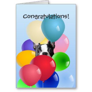 Celebration Boston Terrier Greeting Card