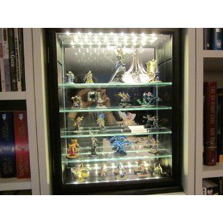 Shot glass display case cabinet holder rack shadow box with Glass Door BLACK Finish