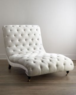 Tufted Silver Chaise   Haute House