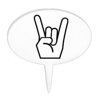 Rock on hand sign cake toppers