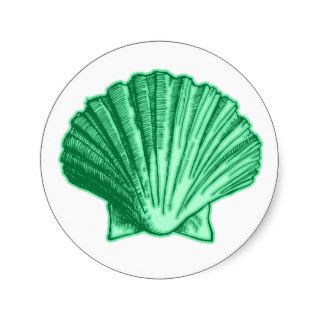 Mint Green Seashell Stickers