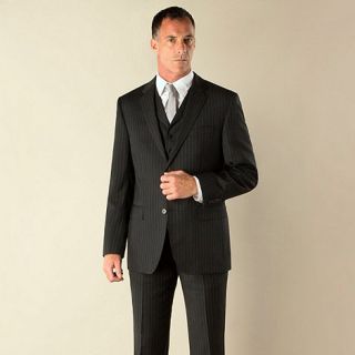 Jeff Banks Charcoal stripe 2 button regular fit suit jacket