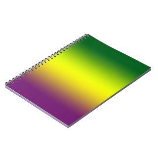 Purple Yellow and Green Spiral Notebooks