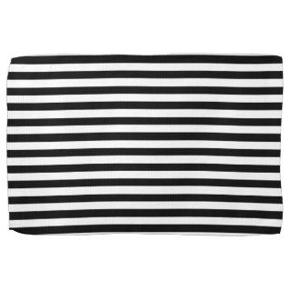 Black And White Elegant Horizontal Stripes Pattern Towel