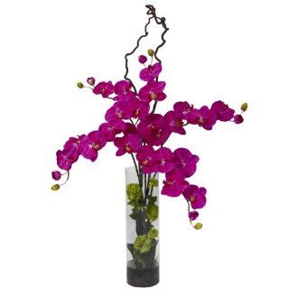Nearly Natural 1288 OR Giant Phalaenopsis and Hydrangea Silk Flower Arrangement, Orchid   Artificial Mixed Flower Arrangements