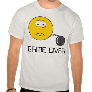 Ball and Chain Smiley Face GAME OVER T shirt