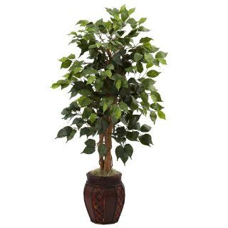 Nearly Natural 5929 44 Inch Ficus Tree with Decorative Planter, Green   Artificial Trees