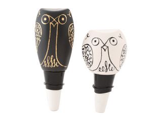 Kate Spade New York Woodland Park Owl Bottle Stopper Set Of 2 Black White
