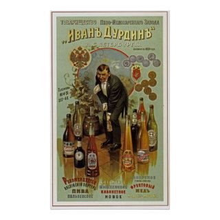 Ivan Durdin Beer ~ Mead St. Petersburg Russia 1900 Poster