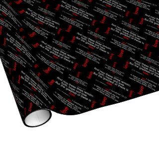 Love Bible Verse, Black/Red Wrapping Paper