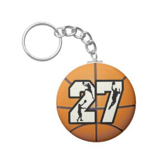 Number 27 Basketball Key Chains