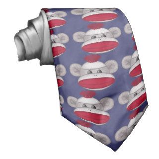 Sock Monkey Head Necktie