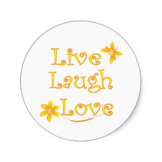 Live Laugh Love Round Stickers