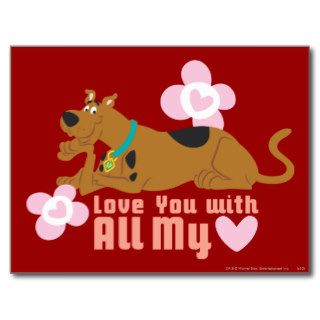 Scooby Doo "Love You With All My Heart" Postcard