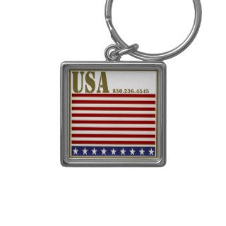 Custom USA Stars and Stripes key ring Key Chains
