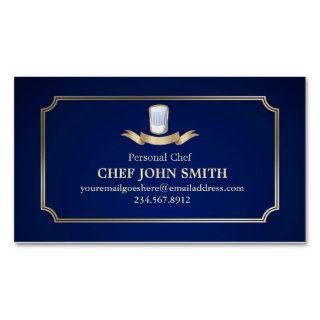 Classic Cook Chef Business Card Gold & Blue