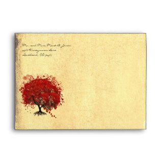 Red Heart Tree Envelopes