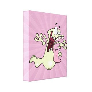 goofy silly ghost cartoon character gallery wrapped canvas