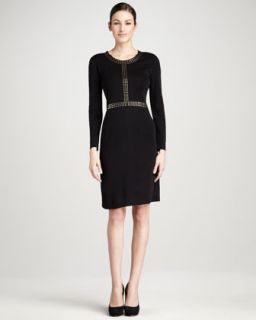 Womens Golden Studded Dress   Misook   Black (MEDIUM (10/12))