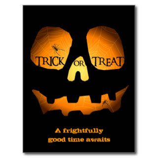 Evil Jack O Lantern Halloween Postcards