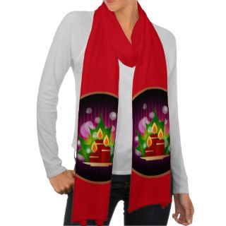 Round Holiday Candles Scarf