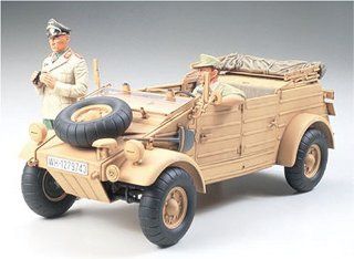 #36202 Tamiya German Kubelwagen Type 82 Africa Corps w/ Feldmarchall Rommel 1/35th Scale Plastic Model Kit,Needs Assembly Toys & Games