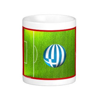 I Love Greek football soccer flag mug