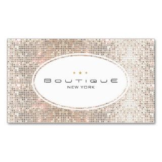 Fun & Cute Fashion Boutique Faux Silver Sequins Business Cards