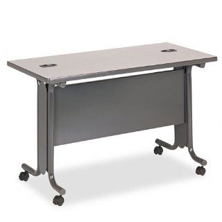 HON Products   HON   61000 Series Interactive Training Table, Rectangular, 48w x 24d x 29 1/2h, Gray   Sold As 1 Each   Tables configure to meet your training room needs.   Tubular "C" legs contain a vertical wire management cavity with removable