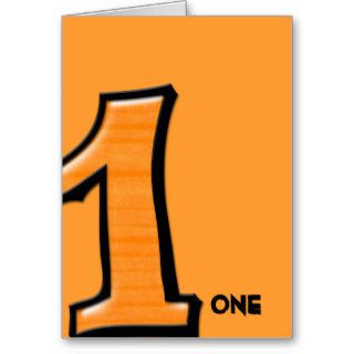 Silly Number 1 orange Note Card
