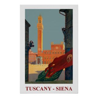 Tuscany   Siena Italy ~ Vintage Travel Poster
