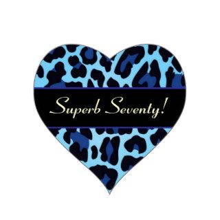 Aqua Blue and Black Leopard Party Sticker