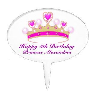 Custom Princess Birthday Tiara Cupcake Topper Cake Topper