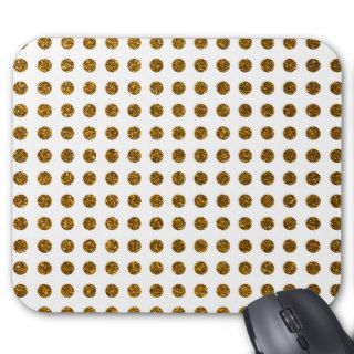 Elegant Gold Trendy Polka Dots Glitter Photo Print Mousepads