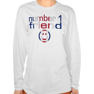 Number 1 Friend in British Flag Colors for Girls T Shirts