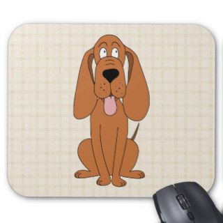 Brown Dog Cartoon. Hound. Mouse Pad
