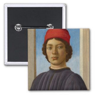 Portrait of a Youth, c.1485 (oil & tempera) Pinback Buttons