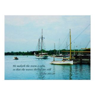 Psalm 10729 He maketh the storm a calm Poster