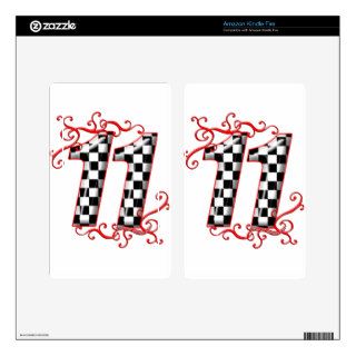 auto racing number 11 kindle fire skins